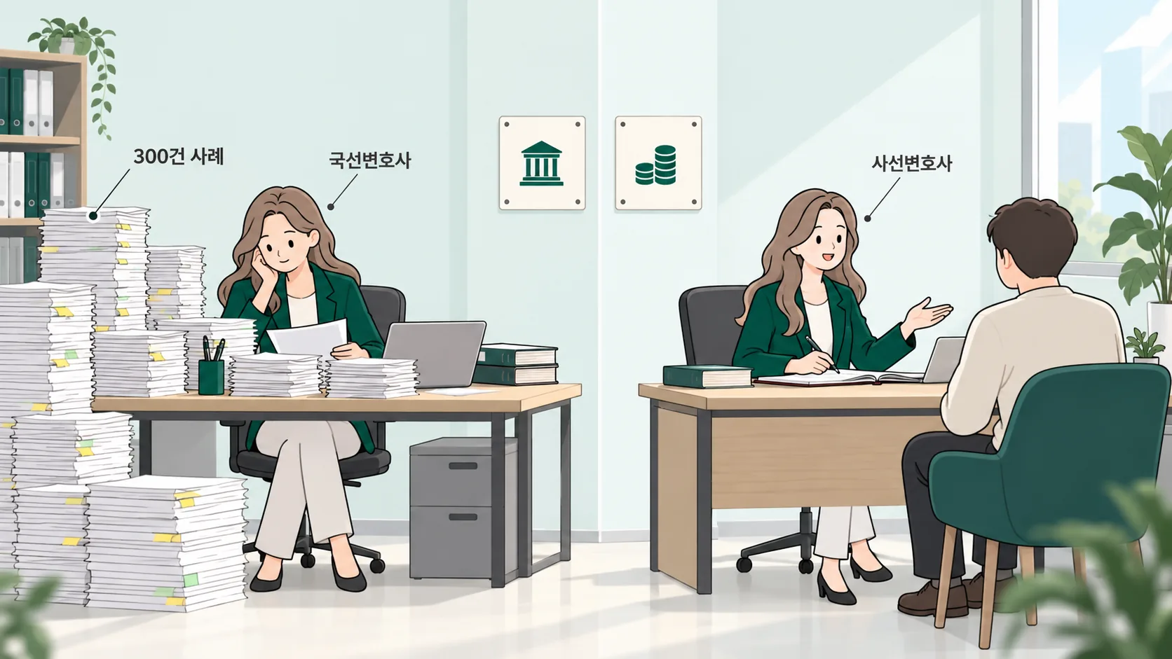 국선변호사 사선변호사 차이 한눈에 보기